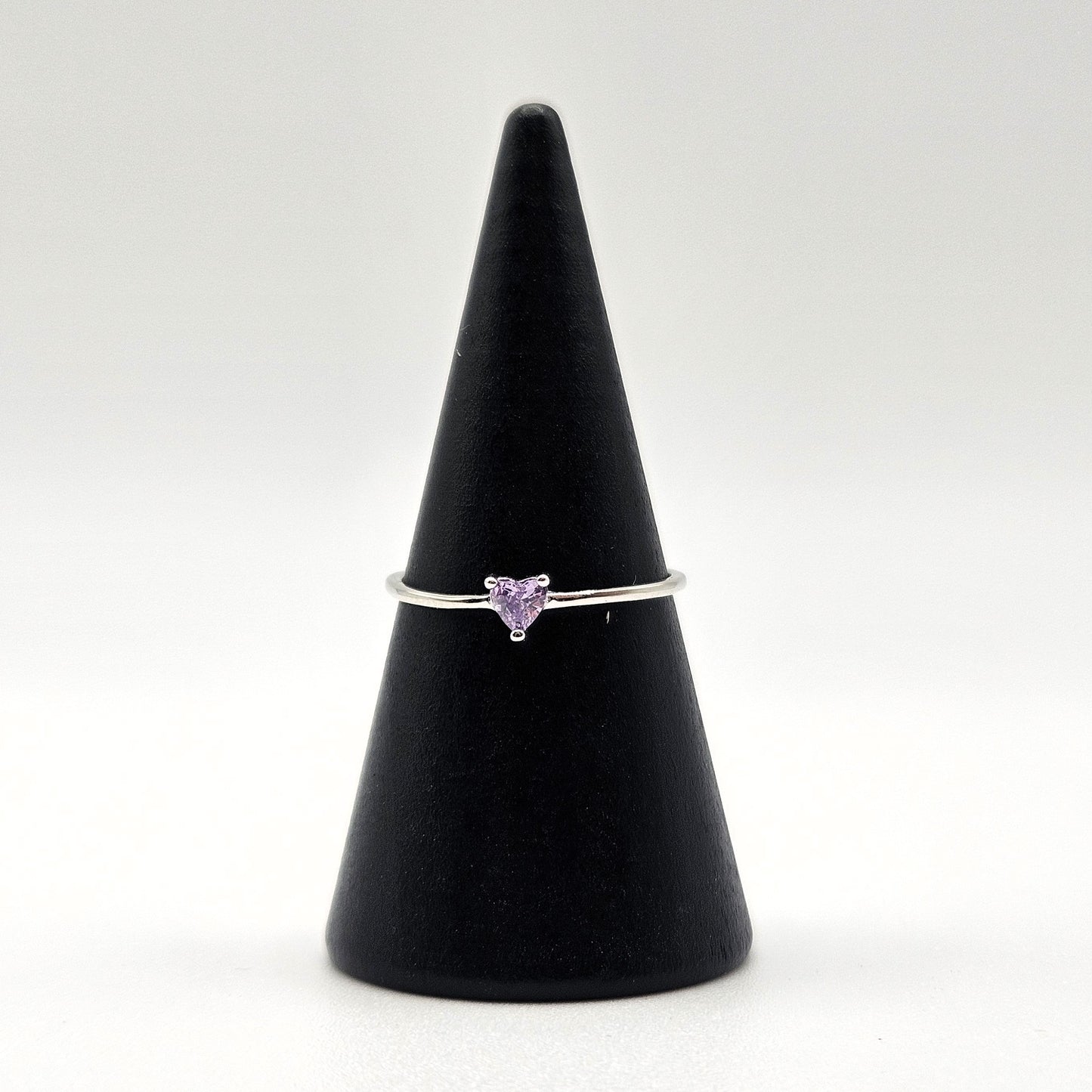Purple Cubic Zircon Heart Ring