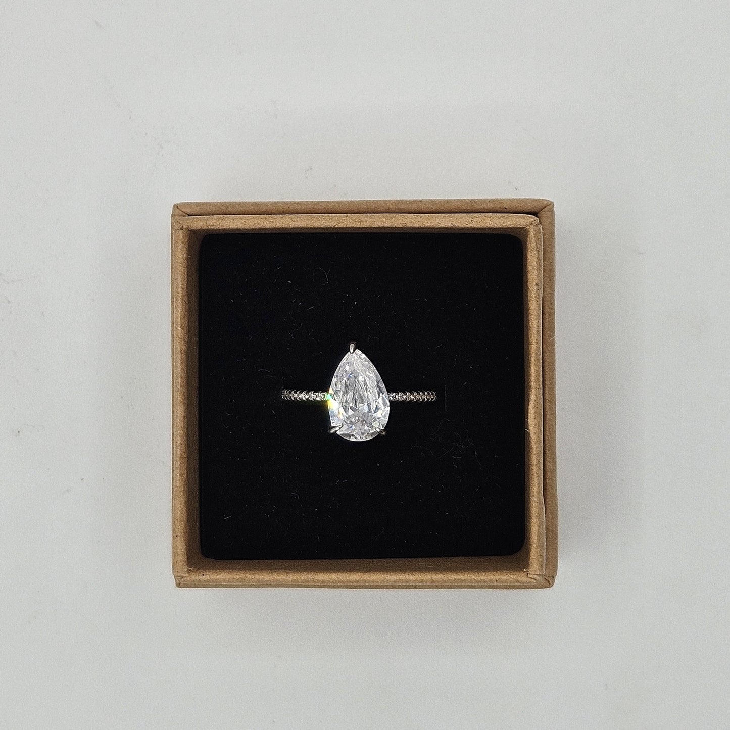 Cubic Zircon Droplet, White gold plated