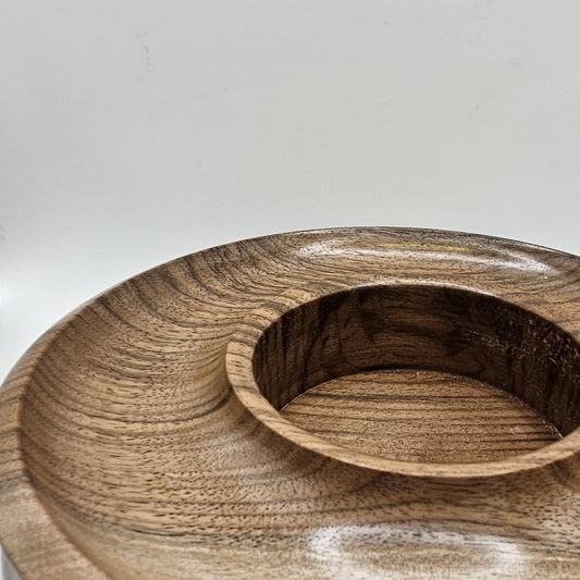 English Walnut Trinket Dish/ Candle Holder